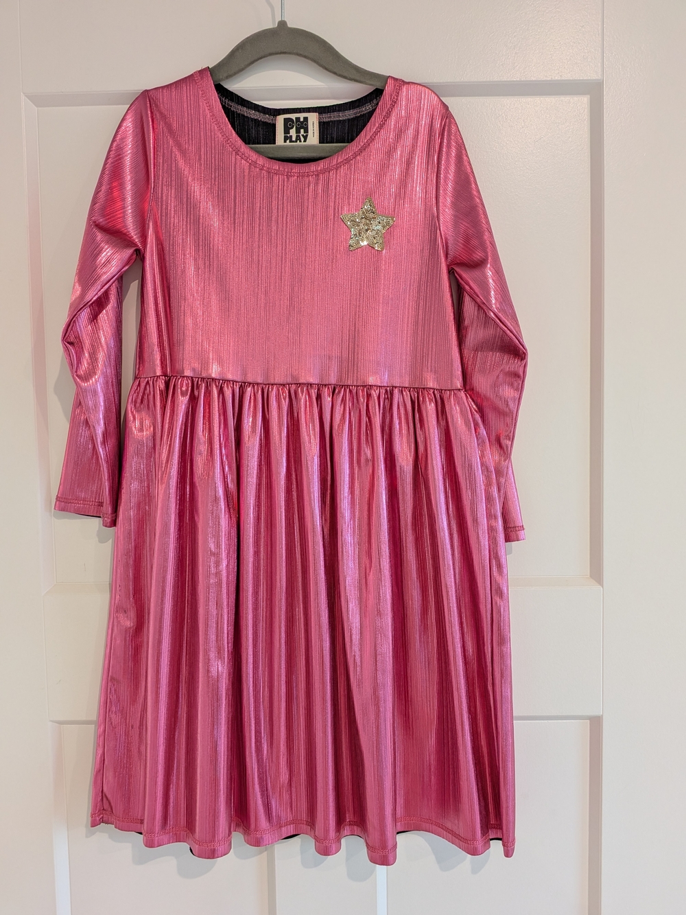 Girls' Shimmer Pink Star Dress